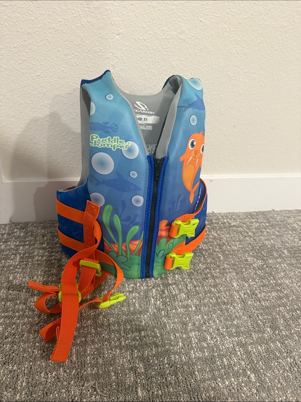 Puddle Jumper Kids Life Jacket - Blue & Orange